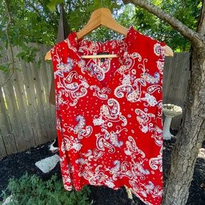 Sleeveless paisley print blouse. Talbots size PXL